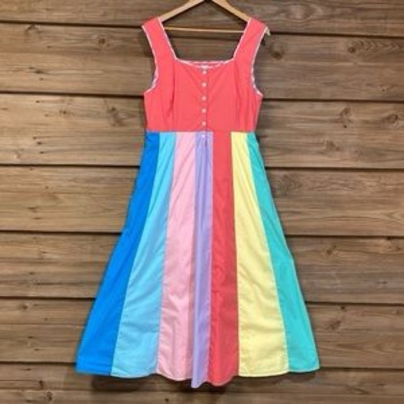 Wildflowers Dresses & Skirts - Wildflowers Coral and Multicolor Midi Dress